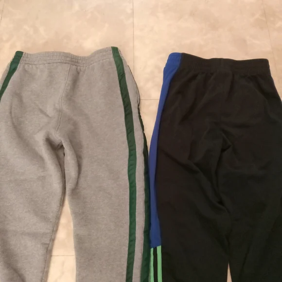 Adidas boys joggers sweatpants atathletic pants bundle size 7 black gray blue - Picture 6 of 11